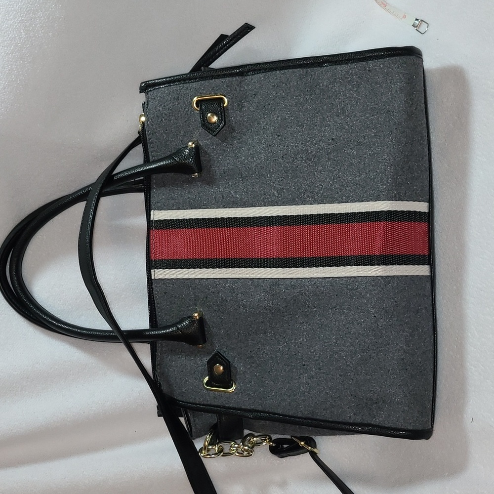 EUC wool canvas & leather handbag or crossbody.